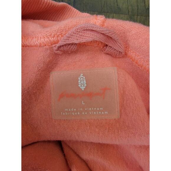 Free People FP Movement Hooded Crop Sweater Womens Large Long Sleeves Boxy - Picture 7 of 10